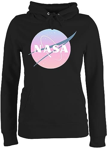 Geschenk mit Namen personalisiert by Shirtracer Pullover Damen Hoodie Frauen - Weltall Weltraum - NASA Logo - L - Schwarz - Pulli von Geschenk mit Namen personalisiert by Shirtracer