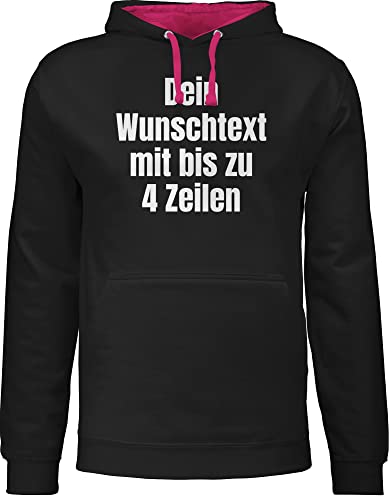 Pullover Herren Frauen Hoodie Kontrast zweifarbig - Aufdruck selbst gestalten - Wunschtext I Eigener Text I Custom Text - M - Schwarz/Fuchsia - eigenem Druck personalisierte Datum Pulli Pullover Herren Frauen Hoodie Kontrast zweifarbig - Aufdruck selbst gestalten - Wunschtext I Eigener Text I Custom Text - M - Schwarz/Fuchsia - eigenem Druck personalisierte Datum Pulli von Geschenk mit Namen personalisiert by Shirtracer