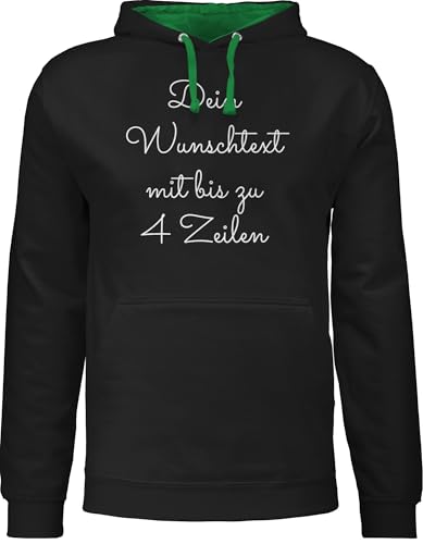 Pullover Herren Frauen Hoodie Kontrast zweifarbig - Aufdruck selbst gestalten - Wunschtext I Geschenk personalisiert - XL - Schwarz/Grün - eigenem Druck Baumwolle zum selber personalisierte Pullover Herren Frauen Hoodie Kontrast zweifarbig - Aufdruck selbst gestalten - Wunschtext I Geschenk personalisiert - XL - Schwarz/Grün - eigenem Druck Baumwolle zum selber personalisierte von Geschenk mit Namen personalisiert by Shirtracer