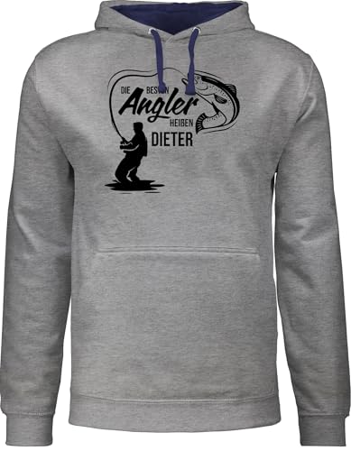 Pullover Herren Frauen Hoodie Kontrast zweifarbig - Die besten Angler heißen Name I Geschenk Angler I Vatertagsgeschenk Angeln I Angelzubehör personalisiert I Angelgeschenkideen I Angel Geschenk von Geschenk mit Namen personalisiert by Shirtracer
