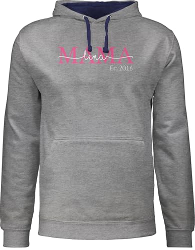 Pullover Herren Frauen Hoodie Kontrast zweifarbig - Mama Mom Mutti Geschenk zum Muttertag - 5XL - Grau meliert/Navy Blau - personalisierte Mum Geschenke für mütter Mutter Sohn mutterzagsgeschenke Pullover Herren Frauen Hoodie Kontrast zweifarbig - Mama Mom Mutti Geschenk zum Muttertag - 5XL - Grau meliert/Navy Blau - personalisierte Mum Geschenke für mütter Mutter Sohn mutterzagsgeschenke von Geschenk mit Namen personalisiert by Shirtracer