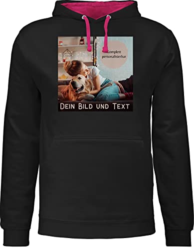Pullover Herren Frauen Hoodie Kontrast zweifarbig - eigenem - Foto Bild Geschenk I Dein Bild und Text - XS - Schwarz/Fuchsia - selber gestalten Kapuze Bedrucken selbst drucken Photo Pulli Lassen Pullover Herren Frauen Hoodie Kontrast zweifarbig - eigenem - Foto Bild Geschenk I Dein Bild und Text - XS - Schwarz/Fuchsia - selber gestalten Kapuze Bedrucken selbst drucken Photo Pulli Lassen von Geschenk mit Namen personalisiert by Shirtracer