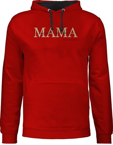 Pullover Herren Frauen Hoodie Kontrast zweifarbig - Muttertag - Mama Mutti Mom Mum - Geburtstag Weihnachten - XXL - Rot/Schwarz - für Mamas personalisierte Geschenke Mutter und motherday von Geschenk mit Namen personalisiert by Shirtracer