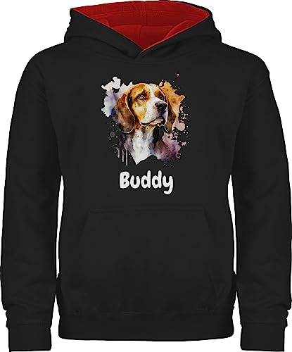 Pullover Kinder Hoodie Jungen Mädchen - Hunde - Beagle - Hundebesitzern Geschenk - 152 (12/13 Jahre) - Schwarz/Rot - Hundebesitzer Hund hundemotiv Hunden hundemotiven hundemotive Hunde. Dog von Geschenk mit Namen personalisiert by Shirtracer