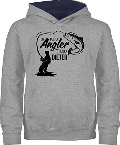 Pullover Kinder Hoodie Jungen Mädchen - Besten Angler - Vatertagsgeschenk Angeln Angelzubehör personalisiert mit Namen Angelgeschenkideen Geschenke für Angler Angel Geschenk für Männer Fischer von Geschenk mit Namen personalisiert by Shirtracer