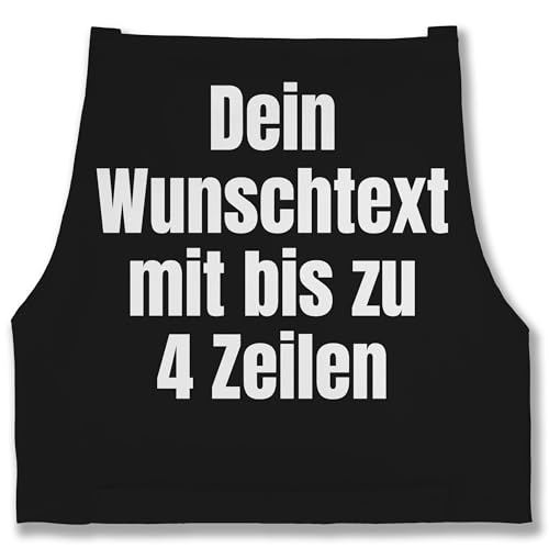 Schürze - Aufdruck selbst gestalten - Wunschtext I Eigener Text I Custom Text - 85x69 - Schwarz - kochschürze die man bedrucken kann kochschuerze maenner personalisierte datum schürzen von Geschenk mit Namen personalisiert by Shirtracer