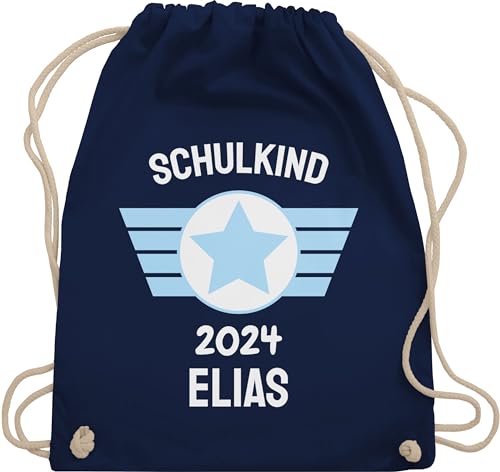 Turnbeutel Rucksack - Schulanfang Einschulung - Schulkind 2024 - Unisize - Navy Blau - erstklässler beutel kinder junge einschulubg rucksäcke personalisierte tasche für erste schultag von Geschenk mit Namen personalisiert by Shirtracer