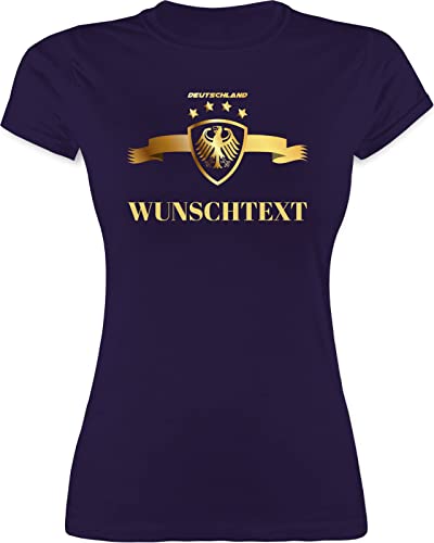 Shirt Damen - 2026 Fussball WM Fanartikel - Deutschland Gold Adler - Wunschtext - S - Lila - Trikot Baumwolle em Trikots fußball Tshirt em-Trikots fußball. t-Shirt fußball-Trikots Fussball-wm Shirt Damen - 2026 Fussball WM Fanartikel - Deutschland Gold Adler - Wunschtext - S - Lila - Trikot Baumwolle em Trikots fußball Tshirt em-Trikots fußball. t-Shirt fußball-Trikots Fussball-wm von Geschenk mit Namen personalisiert by Shirtracer