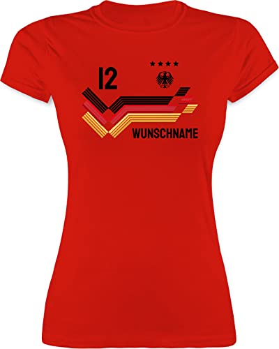 Shirt Damen - 2026 Fussball WM Fanartikel - Trikot mit anpassbarem Namen und Trikotnummer - XXL - Rot - em Trikots fußball German Tshirt em-Trikots fußball. Germany t-Shirt fußball-Trikots von Geschenk mit Namen personalisiert by Shirtracer