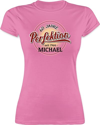 Shirt Damen - 60. Geburtstag - 60 Jahre Perfektion - seit 1964 - XXL - Rosa - 60.Geburtstag 1963 Frau t-Shirt zum sechzig Tshirt Name t Geschenke personalisiertes Geschenk+zum+60+Geburtstag geboren von Geschenk mit Namen personalisiert by Shirtracer