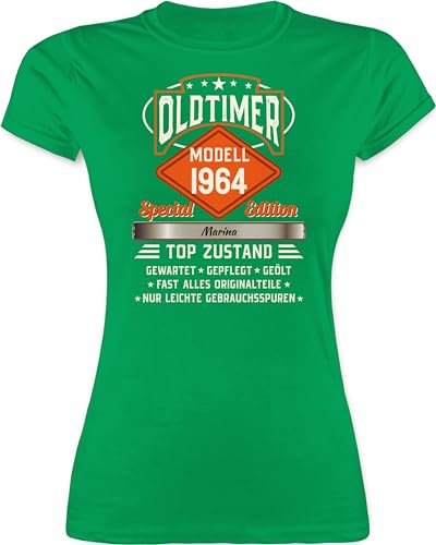 Shirt Damen - 60. Geburtstag - Oldtimer Special Vintage 1964 mit Name - L - Grün - 60 1963 Frau Tshirt Geschenke zum 60.Geburtstag t 60.TER Shirts Jahre t-Shirt personalisiertes Frauen von Geschenk mit Namen personalisiert by Shirtracer