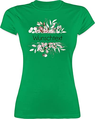 Shirt Damen - Aufdruck selbst gestalten - Wunschtext I Geschenk personalisiert I Geschenk Weihnachten - L - Grün - Tshirt Text Bedrucken Lassen namens-Shirt personalisierte Blume t-Shirt von Geschenk mit Namen personalisiert by Shirtracer