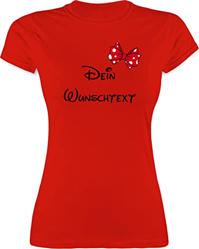 Shirt Damen - Aufdruck selbst gestalten - Spardose Wunschtext Schleife I - XXL - Rot - Tshirt eigener Text namens-Shirt personalisierte Freundin t-Shirt Shirts selber Bedrucken Lassen von Geschenk mit Namen personalisiert by Shirtracer