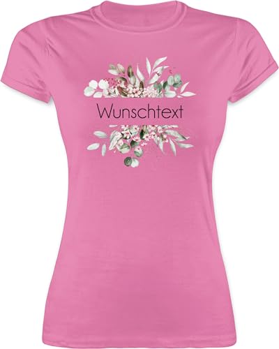 Shirt Damen - Aufdruck selbst gestalten - Wunschtext I Geschenk personalisiert I Geschenk Weihnachten - XXL - Rosa - Tshirt Text Bedrucken Lassen namens-Shirt personalisierte Blume t-Shirt von Geschenk mit Namen personalisiert by Shirtracer