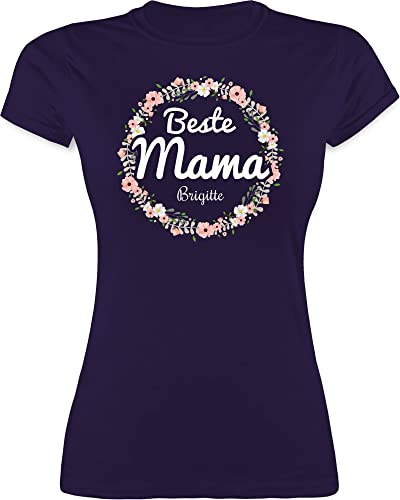 Shirt Damen - Beste Mama Mutti mit Namen - XXL - Lila - mom Name Geschenke für mütter Muttertag ist die Tshirt muttertagsgeschenk Mutter t-Shirt muttertagsgeschenke mutterzagsgeschenke Oberteil von Geschenk mit Namen personalisiert by Shirtracer