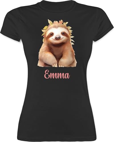 Shirt Damen - Faultier Aquarell | Faultier Geschenke | Faultier-Liebhaber Geschenkidee | Fauli Fans - XXL - Schwarz - Faultiere faultieren t-Shirt für Liebhaber t von Geschenk mit Namen personalisiert by Shirtracer