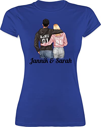 Shirt Damen - Liebe - Partner Geschenke Paar King Queen Couple I Pärchen Weihnachts-Geschenke Valentinstag - M - Royalblau - personalisiertes t für Paare Partner-t-Shirt liebeserklärung Freund von Geschenk mit Namen personalisiert by Shirtracer