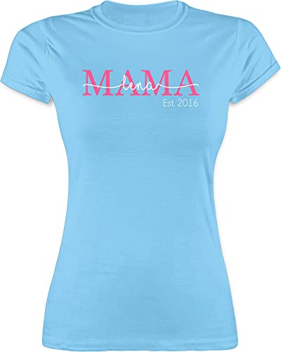 Shirt Damen - Mama Mom Mutti Geschenk zum Muttertag - S - Hellblau - Geschenke Mutter Tshirt für personalisierte personalisiertes schöne mütter muttertagsgeschenk Tage von Geschenk mit Namen personalisiert by Shirtracer