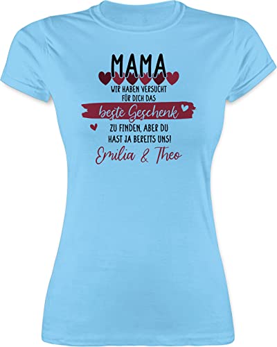 Shirt Damen - Mama wir haben versucht für Dich das schönste Geschenk zu Finden - S - Hellblau - muttertagsgeschenk Mutti perfekte Tshirt Geschenke zum Muttertag mom Beste Finden, t-Shirt von Geschenk mit Namen personalisiert by Shirtracer