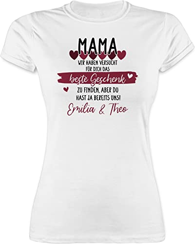 Shirt Damen - Mama wir haben versucht für Dich das schönste Geschenk zu Finden - S - Weiß - muttertagsgeschenk Mutti perfekte Tshirt Geschenke zum Muttertag mom Beste Finden, t-Shirt von Geschenk mit Namen personalisiert by Shirtracer