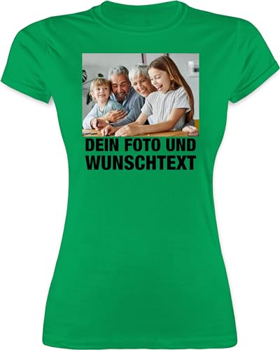 Shirt Damen - Mit Foto I Eigenem Bild I Text I Name I Wunschtext - XL - Grün - Tshirt drucken Lassen t-Shirt selber gestalten personalisiertes Photo Funshirts für Frauen leiber Aufdruck von Geschenk mit Namen personalisiert by Shirtracer