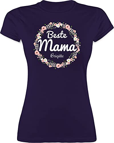 Shirt Damen - Muttertag - Beste Mama Mutti mit Namen - S - Lila - Geschenke für Seine Mutter mom Tshirt motherday Gift personalisiertes schöne muttertagsgeschenke mütter muttertaggeschenke von Geschenk mit Namen personalisiert by Shirtracer