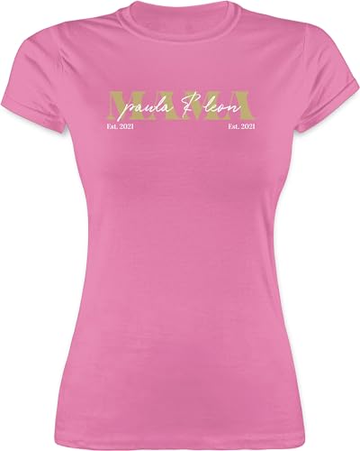 Shirt Damen - Muttertag - Mama Geschenk mit Namen Kinder Datum Geburtsjahr Muttertagsgeschenk Mutti seit - M - Rosa - Tshirt Geschenke für mütter Mutter schöne muttertagsgeschenke von Geschenk mit Namen personalisiert by Shirtracer