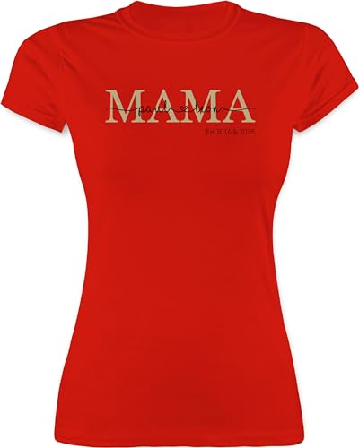 Shirt Damen - Muttertag - Mama Mutti Mom Mum - Geburtstag Weihnachten - XL - Rot - Shirts Tshirt Mutter für mütter und 2 töchter Oberteil personalisiertes schönes muttertagsgeschenk 2024 t-Shirt von Geschenk mit Namen personalisiert by Shirtracer