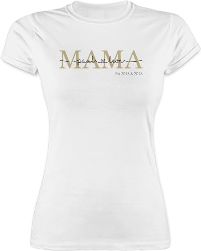 Shirt Damen - Muttertag - Mama Mutti Mom Mum - Geburtstag Weihnachten - XXL - Weiß - Mutter Geschenke Tshirt personalisierte für Beste gesxhenk personalisiertes personalisierter frischgebackene von Geschenk mit Namen personalisiert by Shirtracer