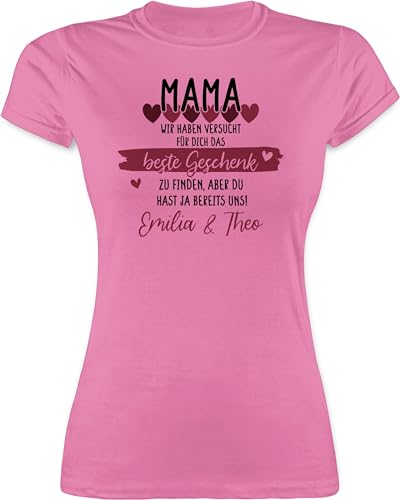 Shirt Damen - Mama wir haben versucht für Dich das schönste Geschenk zu Finden - L - Rosa - muttertagsgeschenk Mutti perfekte Tshirt Geschenke zum Muttertag mom Beste Finden, t-Shirt von Geschenk mit Namen personalisiert by Shirtracer