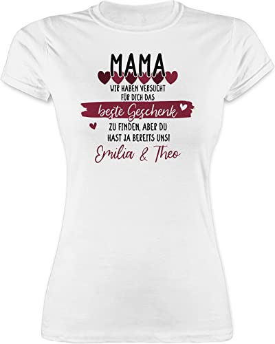 Shirt Damen - Muttertag - Mama wir haben versucht für Dich das schönste Geschenk zu Finden - L - Weiß - mütter Geschenke Tshirt Mutter schönes muttertagsgeschenk Oberteil motherday Gift t von Geschenk mit Namen personalisiert by Shirtracer