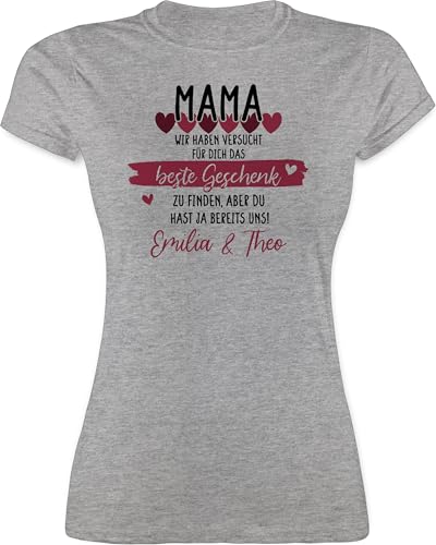 Shirt Damen - Mama wir haben versucht für Dich das schönste Geschenk zu Finden - M - Grau meliert - muttertagsgeschenk Mutti perfekte Tshirt Geschenke zum Muttertag mom Beste Finden, t-Shirt von Geschenk mit Namen personalisiert by Shirtracer