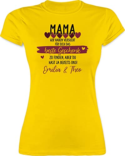 Shirt Damen - Muttertag - Mama wir haben versucht für Dich das schönste Geschenk zu Finden - S - Gelb - muttertags Tshirt mom t-Shirt muttertagsgeschenk Mum Oberteil mütter muttertagsgeschenke von Geschenk mit Namen personalisiert by Shirtracer