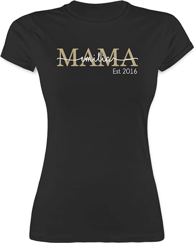 Shirt Damen - Mutti Mama Mom Geschenk zum Muttertag - XXL - Schwarz - Tshirt Geschenke für mütter Mutter est t-Shirt personalisiertes muttertagsgeschenk mutterzagsgeschenke Name Shirts von Geschenk mit Namen personalisiert by Shirtracer
