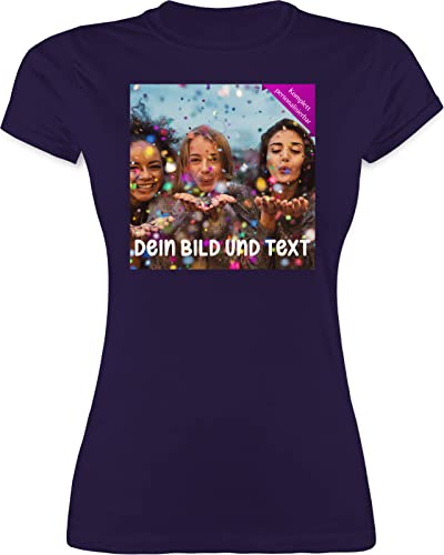 Shirt Damen - Foto eigenem Bild - Fotogeschenk - XXL - Lila - ausgewählten Fotos selber selbst eigenen Bilder Machen vorne Wunsch Meinen bildern Drauf Bedrucken vor Weihnachten gedruckt von Mir von Geschenk mit Namen personalisiert by Shirtracer