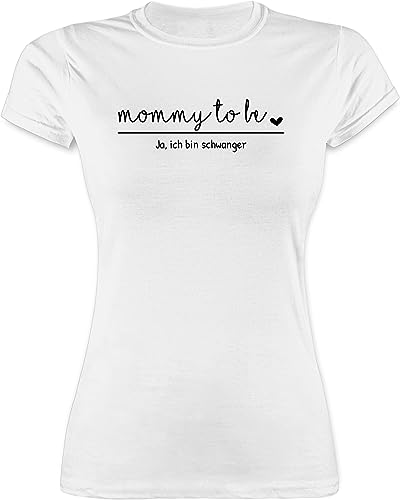 Shirt Damen - Werdende Mama - Mommy to be - Schwangerschaft verkünden Geschenk Schwangere - M - Weiß - Tshirt von Geschenk mit Namen personalisiert by Shirtracer