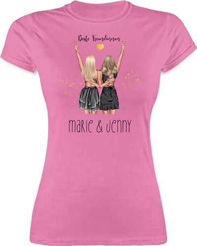 Shirt Damen - Party Freundinnen Geschenk Beste Freundin Geschenkidee Best Friends I Schwestern I Mädels Freundschaft I Geburtstag I Weihnachten - XXL - Rosa - Geschenke freundschafts t–Shirt von Geschenk mit Namen personalisiert by Shirtracer