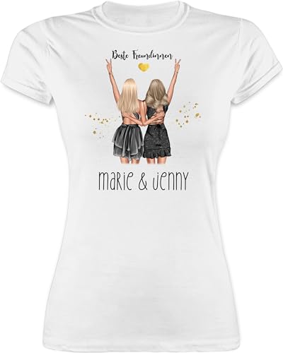 Shirt Damen - Party Freundinnen Geschenk Beste Freundin Geschenkidee Best Friends Schwestern Mädels Freundschaft Geburtstag Weihnachten - L - Weiß - Geschenke personalisierte für Gute von Geschenk mit Namen personalisiert by Shirtracer