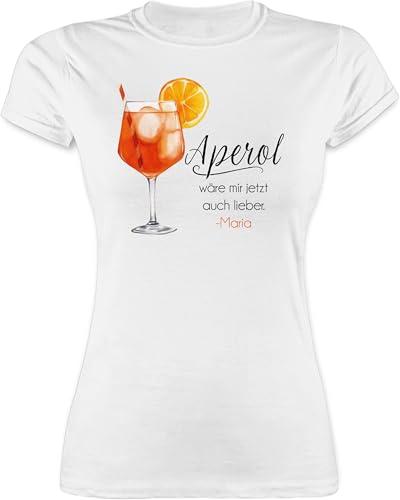 Shirt Damen - Statement - Geschenk Aperol wäre Mir jetzt auch Lieber I Alkohol Geschenkidee Aperol Spritz Geschenk mit Name - M - Weiß - t Customized t-Shirt personalisierte Tshirt und Shirts von Geschenk mit Namen personalisiert by Shirtracer