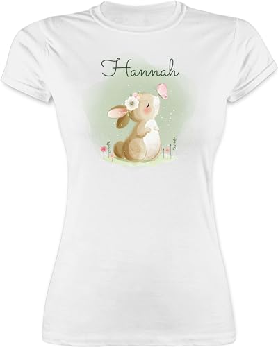 Shirt Damen - Süßer Hase Bunny Rabbit Hasen Kaninchen - S - Weiß - hasenliebhaber t-Shirt Erwachsene Ostern t Name für von Geschenk mit Namen personalisiert by Shirtracer