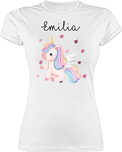 Shirt Damen - Einhörner - Süßes Einhorn Sweet Unicorn - L - Weiß - t Erwachsene einhörnern t-Shirt,Einhorn t-Shirts personalisierte Tshirt Name und von Geschenk mit Namen personalisiert by Shirtracer
