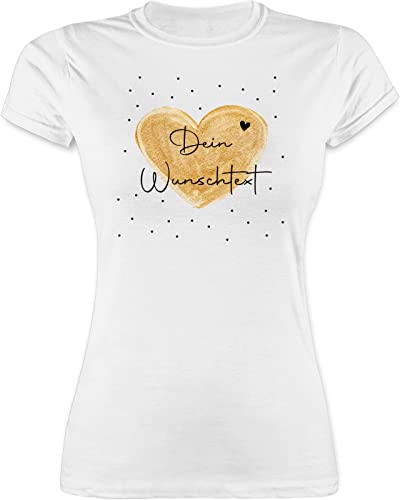 Shirt Damen - Aufdruck selbst gestalten - Dein Wunschtext - S - Weiß - Tshirt Personalized Name selber Bedrucken für Paare t-Shirt Lassen eigenem Text junggesellenabschied t Druck von Geschenk mit Namen personalisiert by Shirtracer