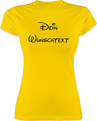 Shirt Damen - Aufdruck selbst gestalten - Wunschtext - L - Gelb - Text änderbar deinem Frau t-Shirt Tshirt Bedrucken und Name eigenem Shirts Lassen eigener Aufschrift t-Shirts t Personalised Gifts von Geschenk mit Namen personalisiert by Shirtracer