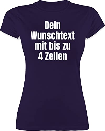 Shirt Damen - Aufdruck selbst gestalten - Wunschtext - M - Lila - Wunsch Text Tshirt Bedrucken selber individuellen Druck eigener Schriftzug beschriftbar personalisiertes zum beschriften von Geschenk mit Namen personalisiert by Shirtracer