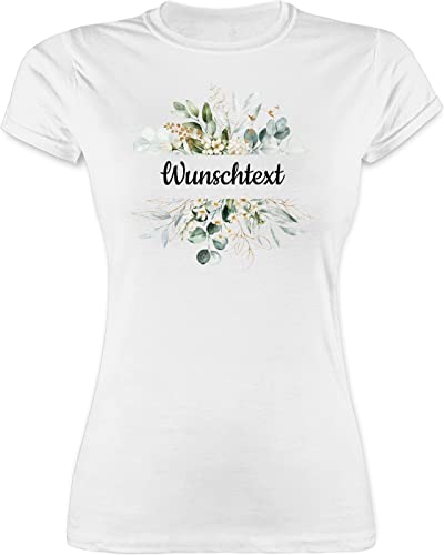 Shirt Damen - Aufdruck selbst gestalten - Wunschtext Text - M - Weiß - Bedrucken Schrift Tshirt Name und Datum selber Geschenke Lassen individueller beschriftung Druck personalisierte Geschenkideen von Geschenk mit Namen personalisiert by Shirtracer