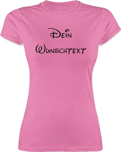 Shirt Damen - Aufdruck selbst gestalten - Wunschtext - S - Rosa - personalisierte Tshirt t-Shirt Text frei wählbar personalisierter deinem t-Shirts Shirts selber Bedrucken Lassen Name eigenem von Geschenk mit Namen personalisiert by Shirtracer