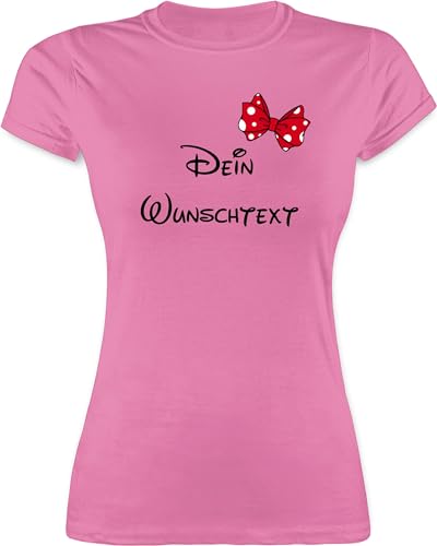 Shirt Damen - Aufdruck selbst gestalten - Wunschtext Schleife - L - Rosa - Tshirt selber drucken Bedrucken Personalisieren Lassen zum Personalised t eigener Schriftzug Druck Name schreiben t-Shirt von Geschenk mit Namen personalisiert by Shirtracer