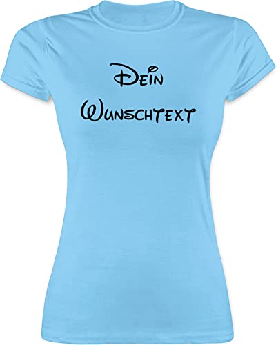 Shirt Damen - Aufdruck selbst gestalten - Wunschtext - XL - Hellblau - Tshirt zum selber Bedrucken eigener Druck t-Shirt Text drucken Lassen Shirts t individuell Frauen schreiben von Geschenk mit Namen personalisiert by Shirtracer