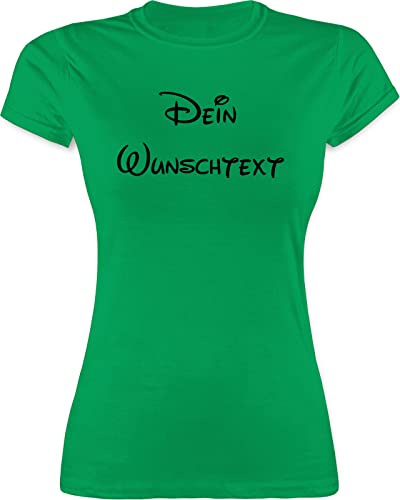 Shirt Damen - Aufdruck selbst gestalten - Wunschtext - XXL - Grün - with Text eigenem anpassen Schrift Druck Name: Wunsch selber Bedrucken zum personalisiertem schreiben peronaliertes nur von Geschenk mit Namen personalisiert by Shirtracer