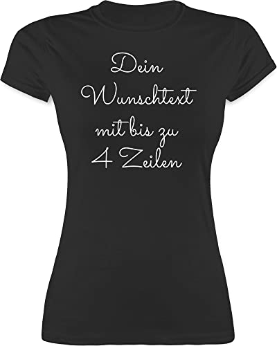 Shirt Damen - Aufdruck selbst gestalten - Wunschtext I Geschenk personalisiert - XXL - Schwarz - t-Shirt Text frei wählbar Tshirt Bedrucken Lassen personalisierte beschriften Funshirts für Frauen von Geschenk mit Namen personalisiert by Shirtracer